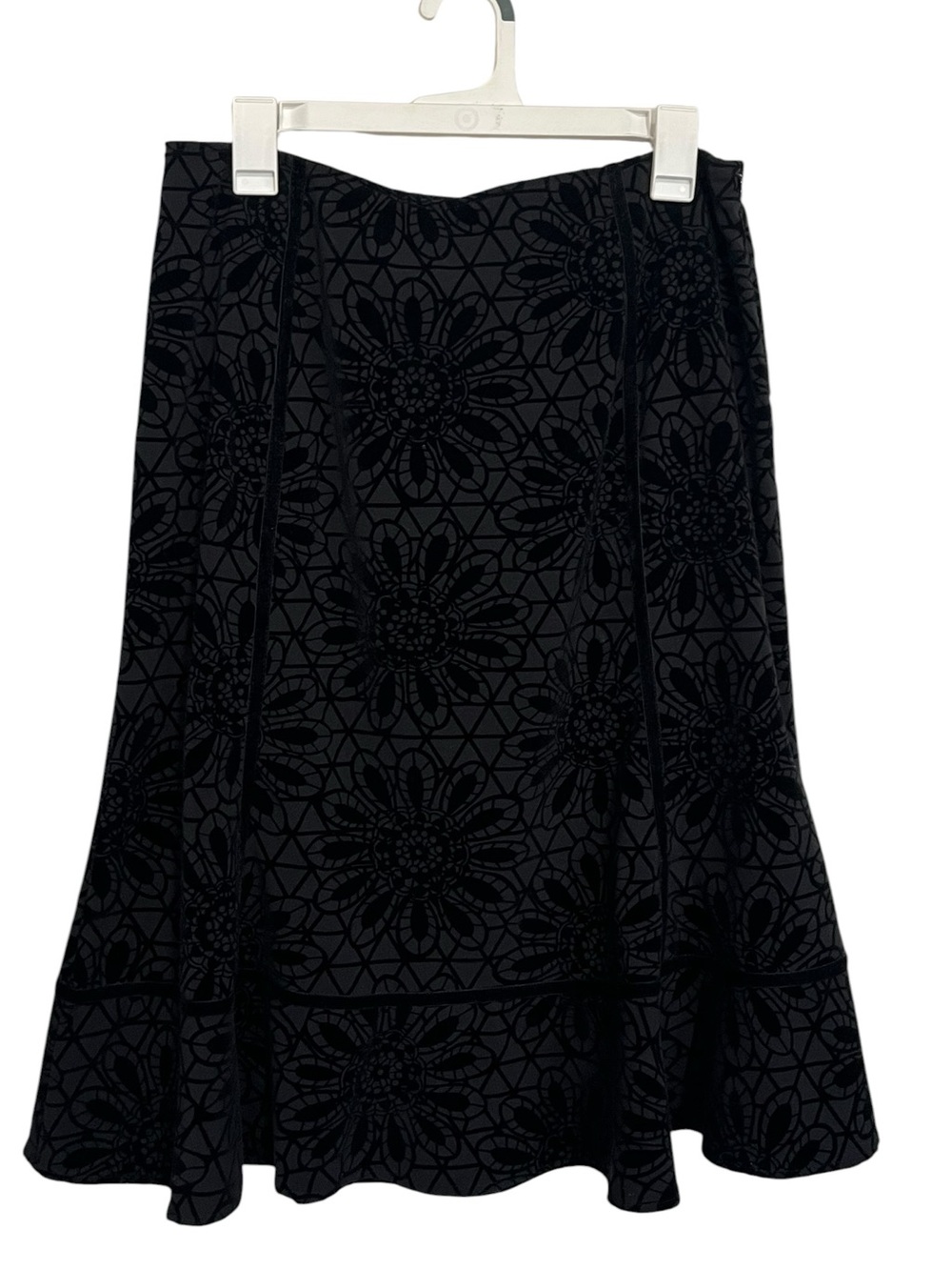 East 5th | Vintage Y2K‎ Black Velvet Burnout Fairy Skirt Ruffle Trim 12